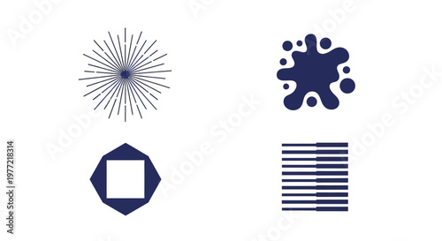 Geometric shapes icons set.