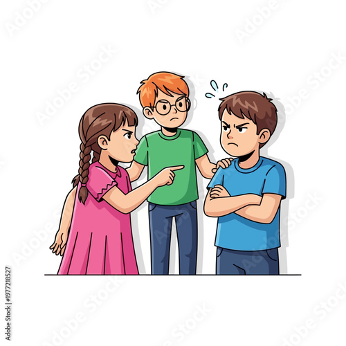 Children Arguing, Conflict Between Kids, Bullying, Disagreement, Social Issues, Schoolyard Fight