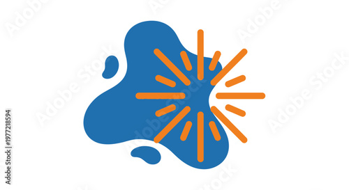 Blue and orange abstract design element.