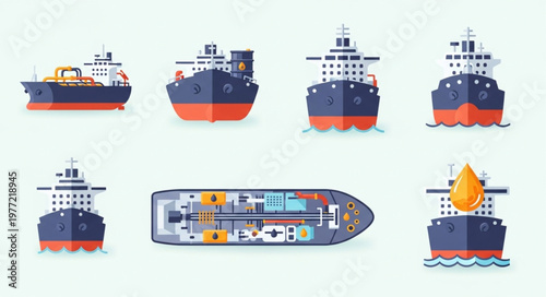 Oil Tanker Fleet - A Collection of Maritime Vessels.