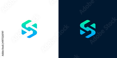 Abstract letter S logo design featuring a modern gradient and interconnected lines, symbolizing innovation, technology, and dynamic business solutions for brand identity