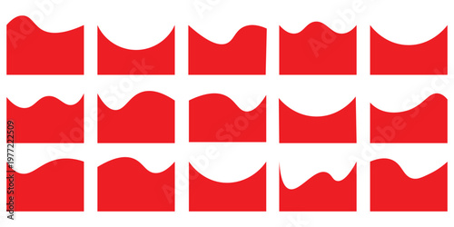 Dividers Shapes for Website Pictogram Set. Curve Lines, Drops Set of abstract design separator header and border for website and app. Different borders for website, banner, app, poster,  background .