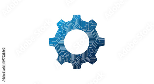 Blue gear wheel mechanical part.