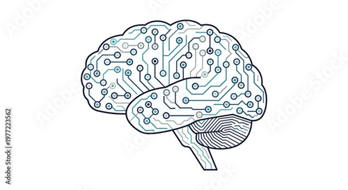 Circuit board brain illustration design.