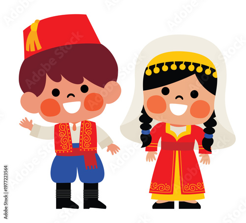 Turkish Children in Traditional Clothes