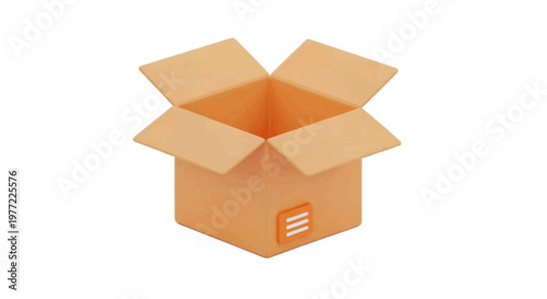 Vector illustration of open cardboard box on a transparent background