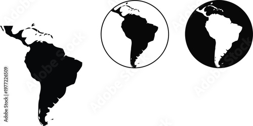 Americas map icon set vector illustration.