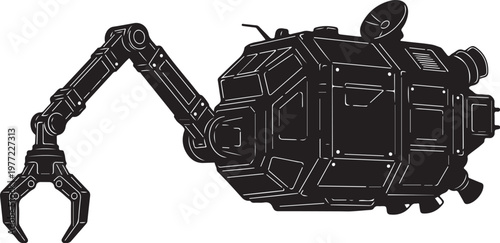 Robotic arm, mechanical claw, industrial robot, futuristic machinery
