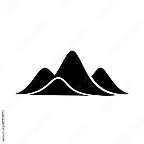 Mountain range silhouette icon.