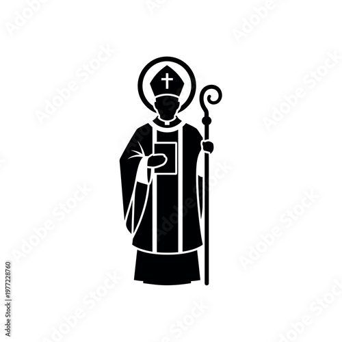 Saint Patrick Bishop with Crosier and Book.