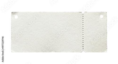 Foto Blank vintage paper stub with punch holes and perforation