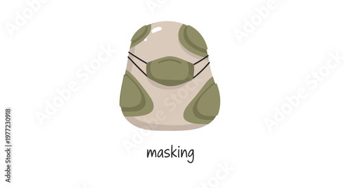 Camouflage egg, green spots, masking concept, vector illustration