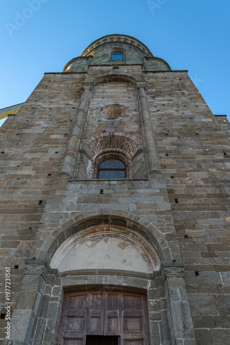 Vertical view of the main entrance of the famous 