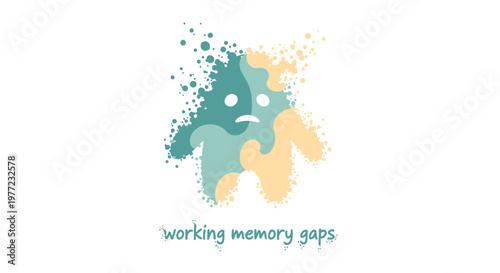 Brain, puzzle piece, memory gaps, cognitive vector icon, emotional design, psychology concept