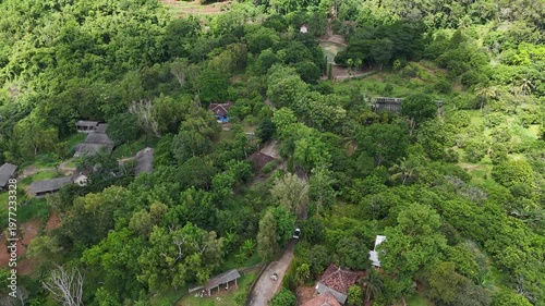 Aerial forest Yogyakarta villages
