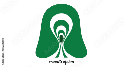 Monotropism, abstract green logo, vector icon, psychological concept