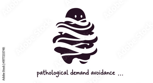 PDA awareness icon, pathological demand avoidance symbol, autism spectrum disorder sign, purple vector illustration