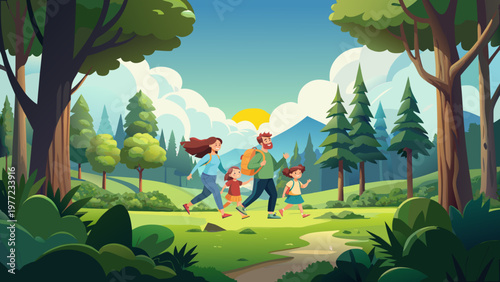 family vacation, weekend, picnic, holiday, nature, family, father, mother, daughter, son, forest, mountains, water, river, grass, stones, sky, sun, trees, flowers, summer, vacation, picnic, lake