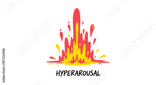 Emotional state, hyperarousal, psychology concept, vector icon