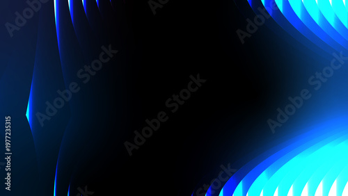 Abstract Blue Ribbed Glass Background with Vertical Wave Texture and Glossy Reflections, Modern Minimal Futuristic Digital Surface Design for Tech Visuals