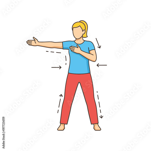 Woman Doing Tai Chi Movement: Gentle Exercise for Health and Balance