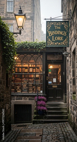 The Landings Lore Bookstore Entrance in Edinburgh Scotland.