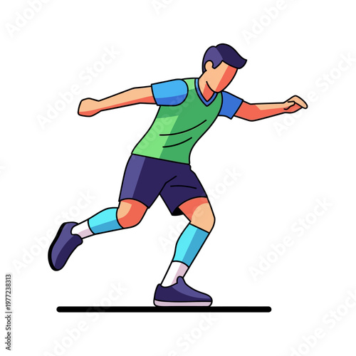 Soccer Player Kicking Ball