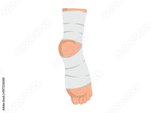 Ankle Supporter or Bandaged Foot Illustration