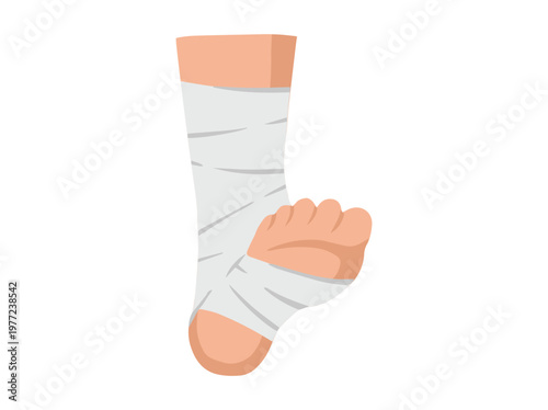 Ankle Supporter or Bandaged Foot Illustration