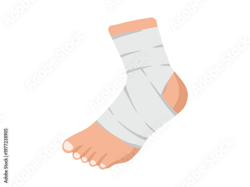 Hand Drawn Ankle Supporter or Bandaged Foot
