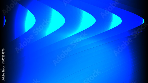 Abstract Blue Ribbed Glass Background with Vertical Wave Texture and Glossy Reflections, Modern Minimal Futuristic Digital Surface Design for Tech Visuals