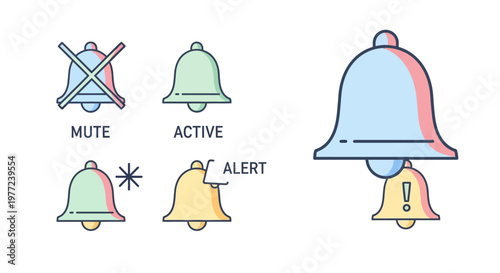 Canvastavla Notification bell icon alert symbol.