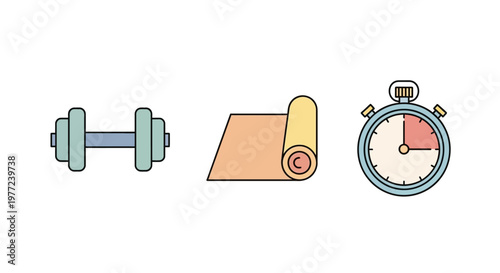 Fitness equipment for exercise routine.