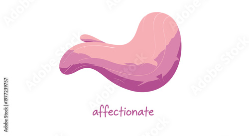 Cute stomach icon, pink illustration, affectionate design, human organ graphics