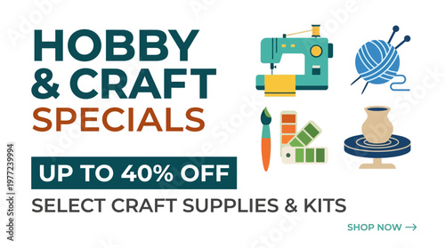 Hobby and Craft Specials Banner with Discount Promotion