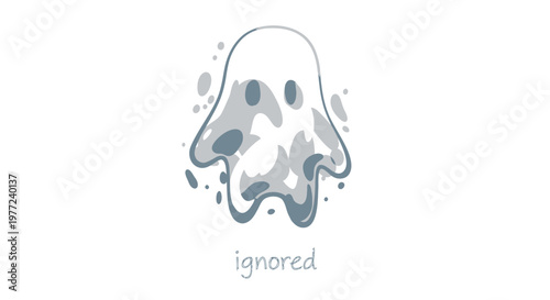 Ghost, white ghost, blue ghost, ignored spirit, cartoon ghost