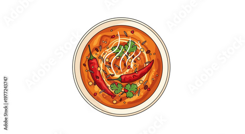 Delicious bowl of spicy curry soup.
