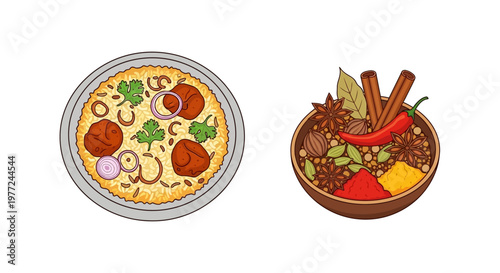 Two Bowls of Hearty Food Meals.