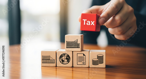 No parking sign with 3D sold sign on wooden blocks concept