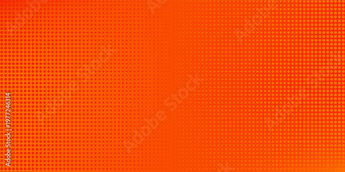 Orange halftone dots, abstract pattern with dark and bright gradient background. digital technology style wall texture ,cartoon or pop art elements, summer banner or comic.