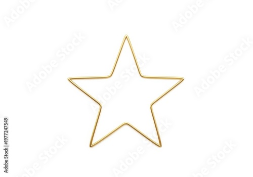 A gold star outline on a white background