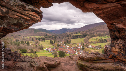 The village thru the rock in Obersteinbach in France on September 5th 2025