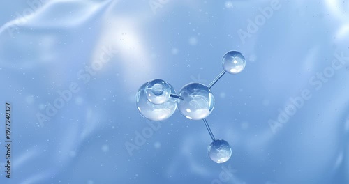 Chloromethane rotating molecular structure, 3d model of industrial solvent
