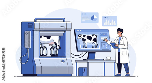 Advancing dairy farming with technology analyzing cow data and optimizing milk production process