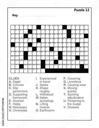 Printable Word Puzzle Worksheet for Vocabulary Building and Mind Exercise Acrostic Vol 2 Puzzle 12