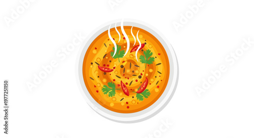 Delicious spicy Thai soup bowl.