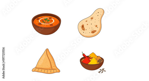 Traditional Indian Food and Snacks.