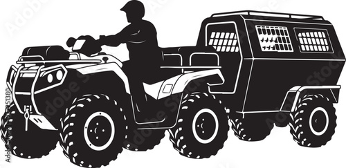 ATV, quad bike, off-road vehicle, silhouette illustration