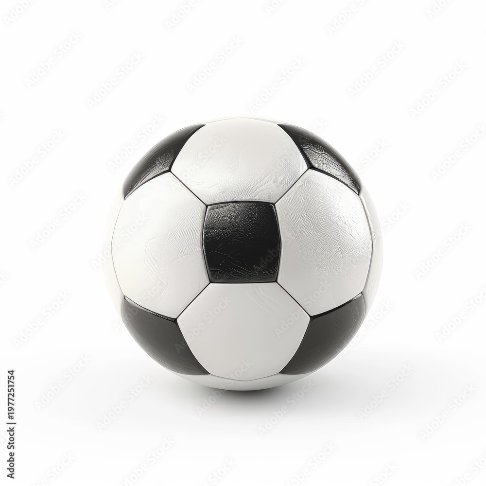 Fototapeta premium Soccer ball standing on a white background, representing the world's most popular sport