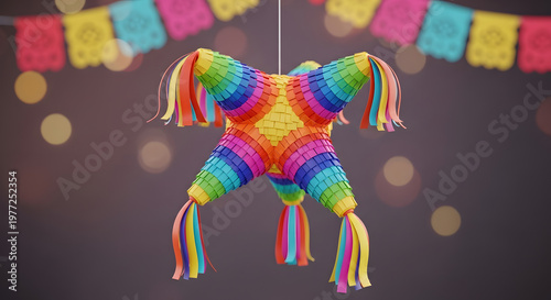 Colorful Piñata Hanging Decorative Object.